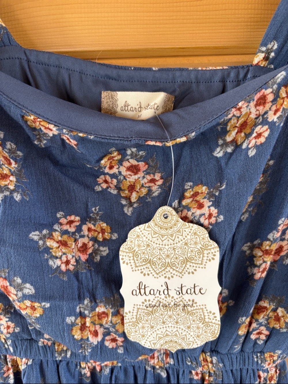 Altar’d State NWT Blue Floral Ruffle Sundress - Picture 2 of 2